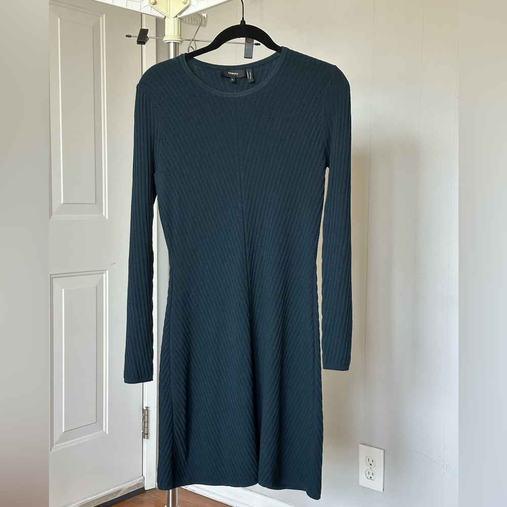 Theory Ardesia Prosecco Dress - green, knit, sweater dress